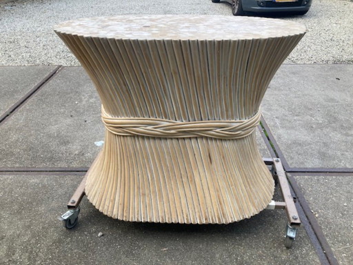 Table à manger ovale en bambou McGuire, 1970