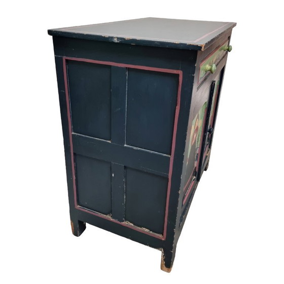 Image 1 of Mid-century green wooden cabinet