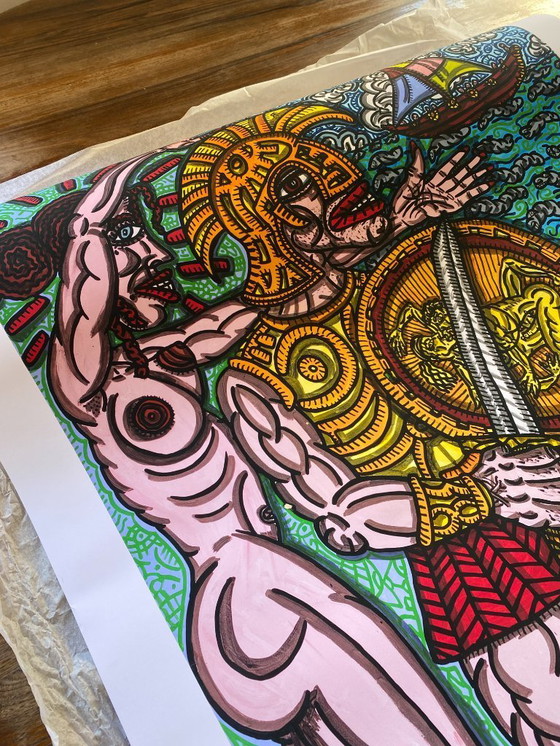 Image 1 of Portrait d'Achille - Robert Combas 1988 - Poster 70 x 100 cm