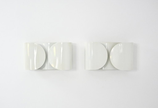 White Foglio Sconces by Tobia & Afra Scarpa for Flos, 1960s, Set of 2
