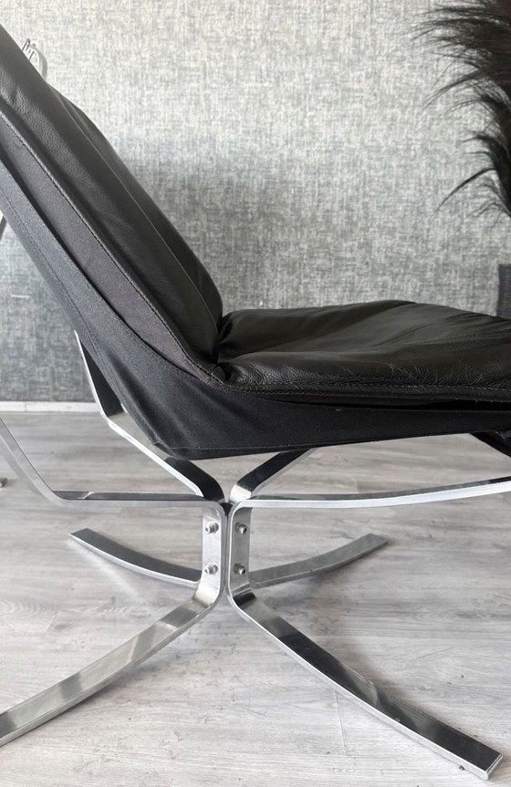Image 1 of Vintage Falcon loungestoel – Sigurd Resell – Chroom