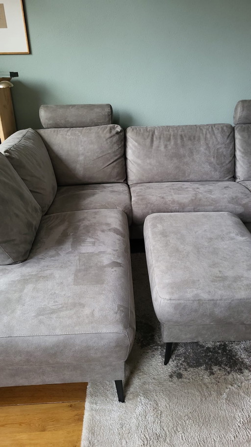 Luxury lounge corner in warm gray