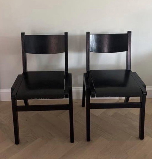 5 sillas de comedor de madera negras
