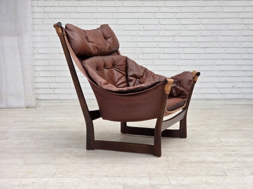 Fauteuil lounge « Trega », design norvégien des années 1970 par Tormod Alnaes.