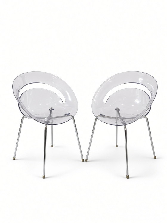 4x Sillas Tina con carcasa, Arik Levy, Softline Allkit, Sillas de comedor, Plástico, Cromo, Gris (foto 4 de 9)