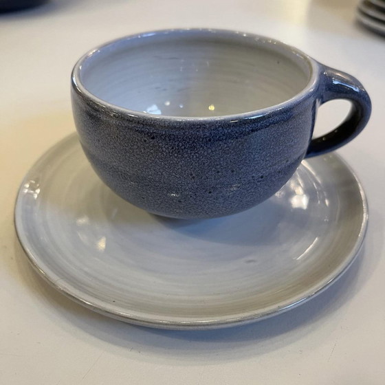 Blue Glazed Ceramic Coffee Service by Bernard Thiran, 1970s, Set of 17 – Crockery, Design (photo 5 of 14)