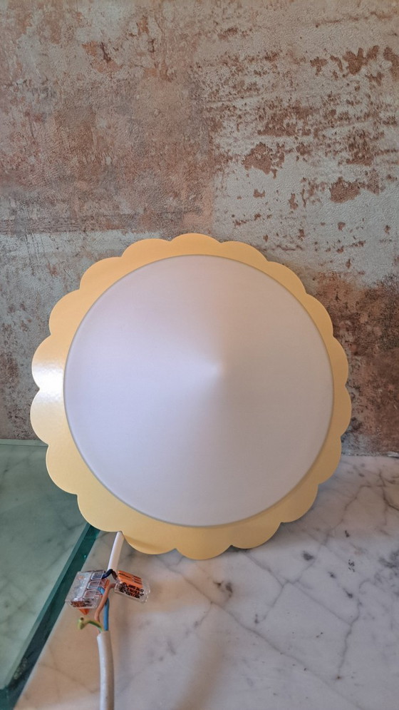 Image 1 of Lampada da parete/soffitto vintage Steinhauer. Vetro, metallo, fiore, giallo