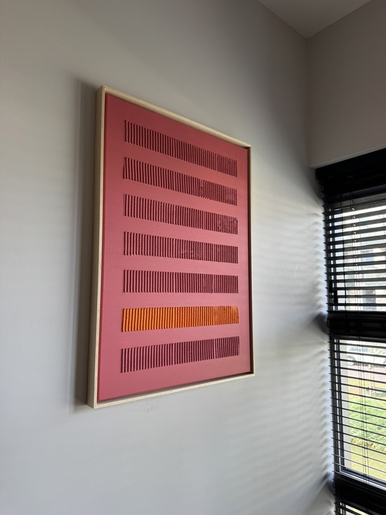 Rose & Orange Texture Painting (50x70 cm) – Paintings & Drawings, Canvas, Wood (photo 5 of 6)