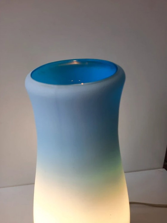 IKEA Mylonit vintage Table lamp, blue hand-blown glass (photo 3 of 6)