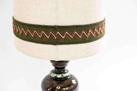 Image 1 of Vintage ceramic table lamp with fabric shade