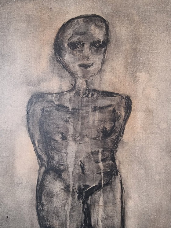 Image 1 of Frances Eckhardt - Figurative dunkle Malerei 40x50 gerahmt