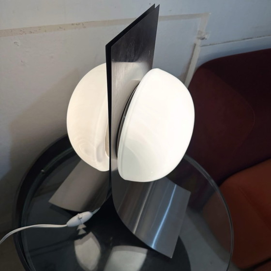Lampada da tavolo di François Monnet, 1960, kappa, Lampade da tavolo, Metallo, Argentato (foto 5 di 8)
