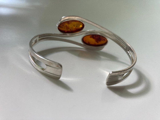 Image 1 of Zilveren barnsteenarmband (handgemaakt)