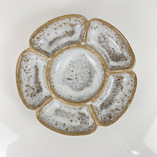 Glazed stoneware appetizer dish, 1970