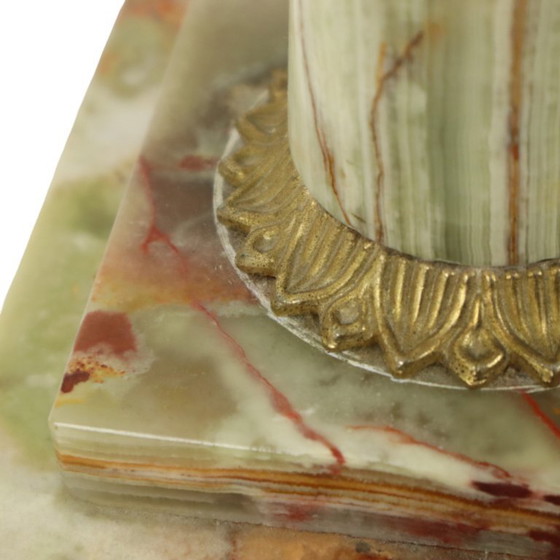 Image 1 of Lampe colonne classique en marbre onyx