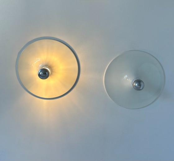 Image 1 of Coppia di applique vintage, metallo laccato bianco, Italia 1970.