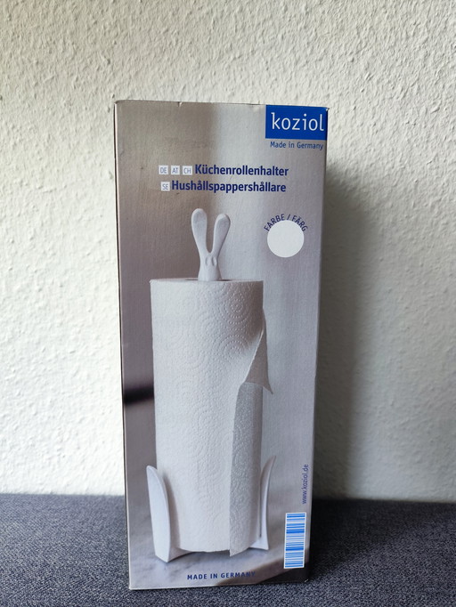 🤍 Porte-rouleau de cuisine Koziol ROGER – Blanc coton | Fabriqué en Allemagne
