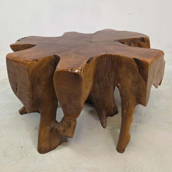 Image 1 of Teak root wood coffee table, 1970s, original, heavy quality