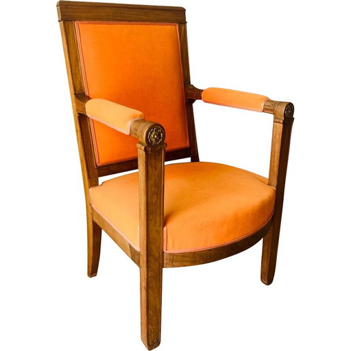 Vintage oranje fluwelen fauteuil