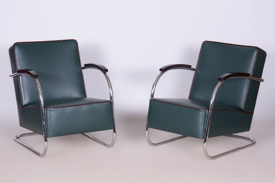 Restored Bauhaus Stool, by Robert Slezák, Chrome, Leather, Czech, 1930s (photo 20 of 20)