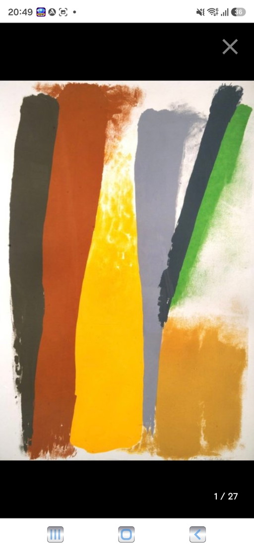 Friedel Dzubas Ohne Titel 135/144 – kunst, Glass, Metal