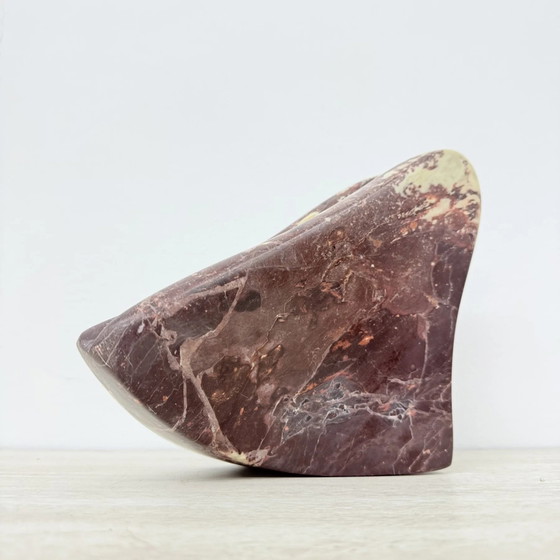 Vintage Mid Century red Marble Abstract Organic Modern Sculpture , 1980s (photo 6 of 12)