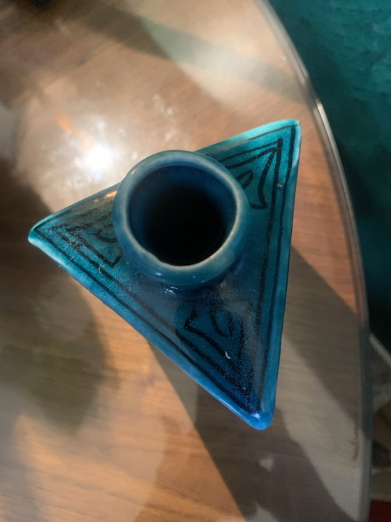 Vaso/Fiasca antico in ceramica persiana turchese - Stile Qajar – Vasi (photo 5 of 15)