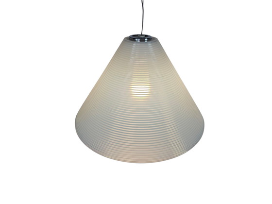 Image 1 of Leucos -  model Solaris - design R. Toso & Massari -  opaalglas - chroom - 90's