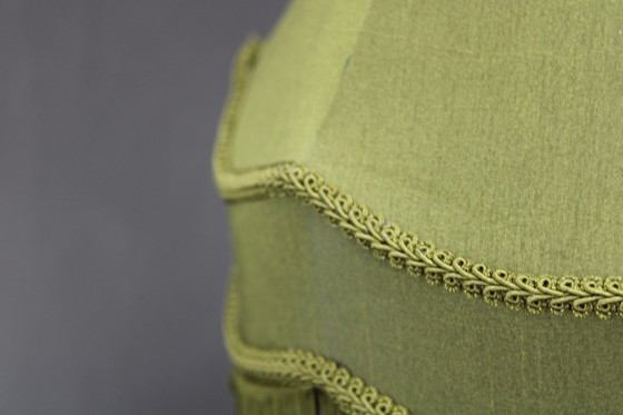 Image 1 of 1940s Restored Brass and marble Table Lamp with Fabric Shade