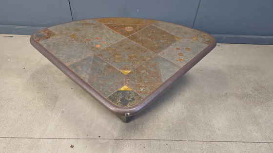 Image 1 of Vintage triangular brutalist coffee table, 1970s