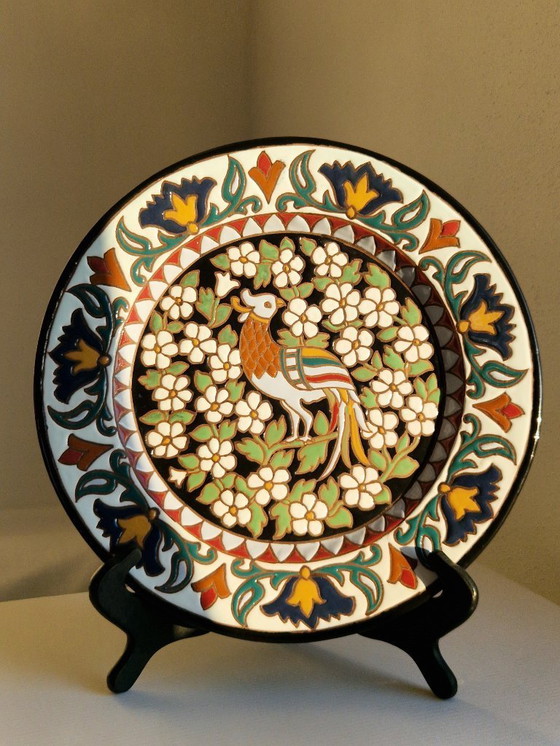 Image 1 of Plato de pared.Coingrace.Granada.Cerámica española de Fajalauza.