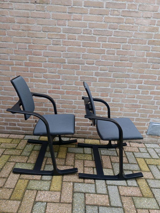 SET DI DUE sedie di design nere Varier Actulum, Sedie da pranzo, Legno, Cotone, Nero (foto 4 di 15)
