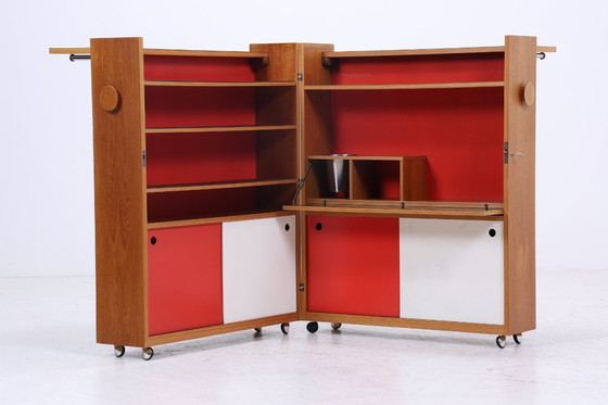 Image 1 of Rare armoire de bar de Johannes Andersen | Mid Century Bar | 60s pliable Vintage Teck Rollbar bois #09-06