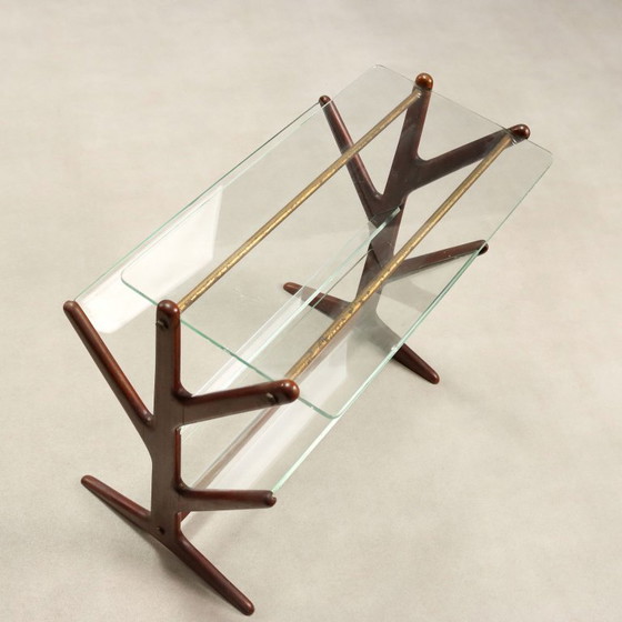 Tijdschriftenrek van hout en glas uit de jaren 1950 – Wood (photo 6 of 10)