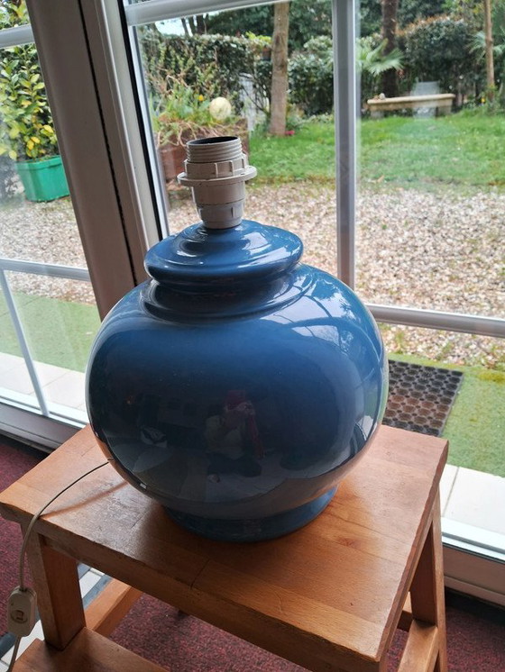 Image 1 of Base de lampe vintage bleue