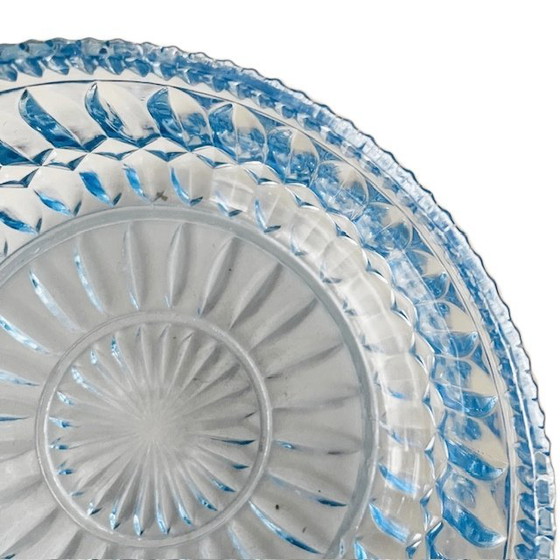 Image 1 of Frutero antiguo de cristal azul claro Art Déco años 30