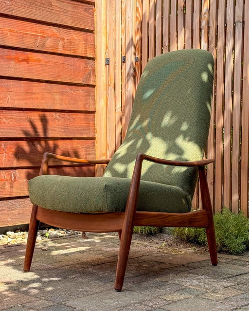 Poltrona reclinabile vintage – fauteuils, Textile, Wood