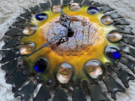 Brutalist style clock from the Cellini studio, 1960s