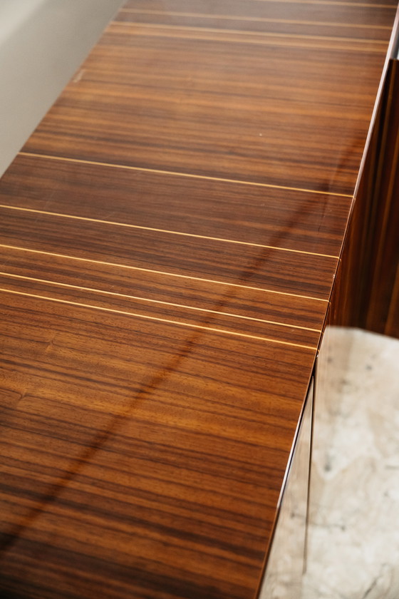 Image 1 of Monumental Rosewood Sideboard Zebrawood Lacquered Mid-Century Design 1970