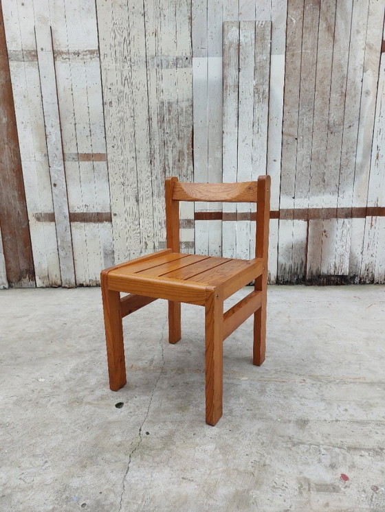 Image 1 of Minimalistische Holzstühle, 1970er Jahre, Satz von 4