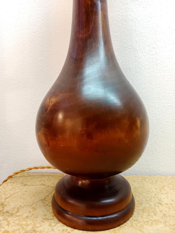 Image 1 of Lampe art déco bois et opaline 