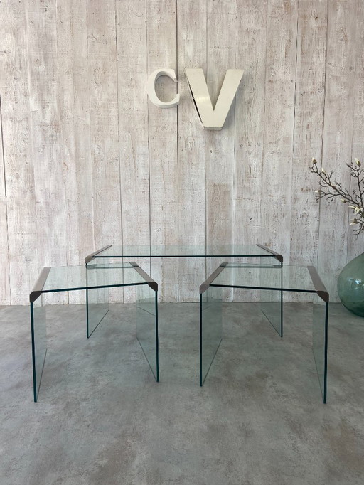 Set of 3 Galliotti & Radice 70's coffee tables