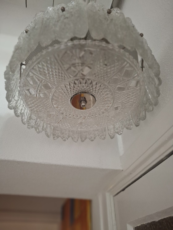 Image 1 of Orrefors frosted ice hanglamp. Carl Fagerlund, Zweden