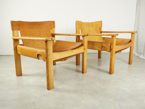 2x Karin Mobring Natura Poltrone Lounge, Ikea, Legno, Pelle, Marrone, Scandinavian (foto 3 di 12)