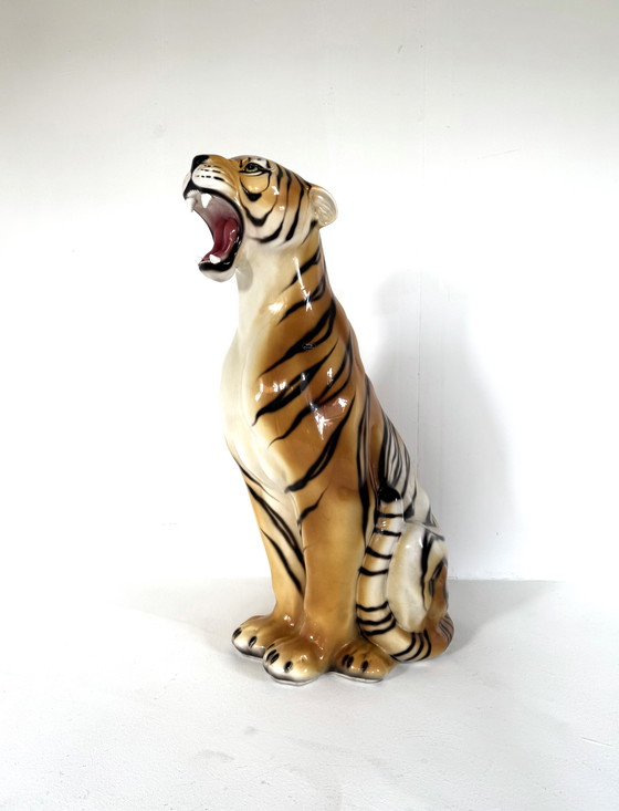 Image 1 of Tigre italiana in ceramica vintage XL, anni '60