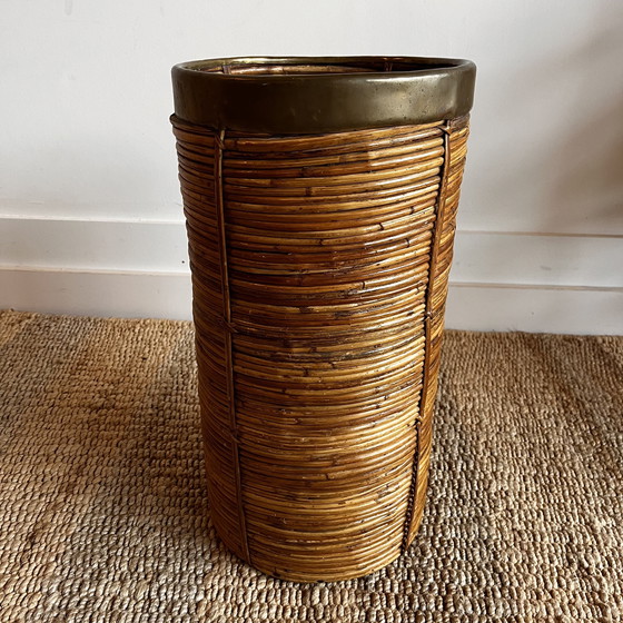 Image 1 of Gabriella Crespi Rotan Bamboe Mand Paraplubak Vintage