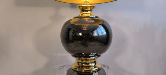 Image 1 of 💎 ✨ Magnifique grande lampe italienne 1960 céramique / or — Esprit Bitossi / Zaccagnini ✨💎