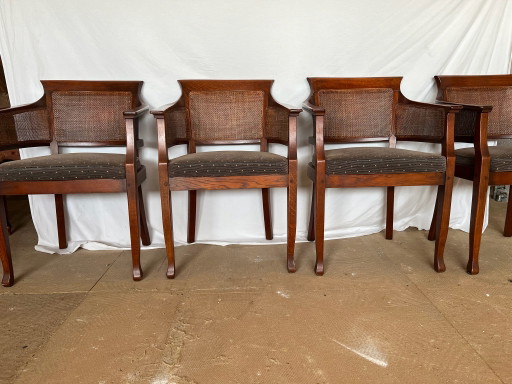 4 Bannink fauteuils de salle à manger Art Nouveau en bois de cerisier