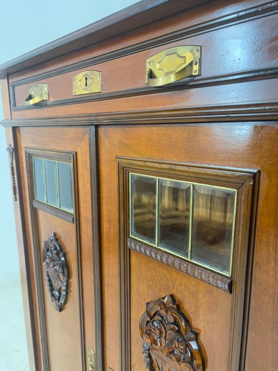 Image 1 of Antico armadio per biancheria/armadio da soggiorno Gründerzeit (fine XIX secolo) vertiko, epoca 1900 circa