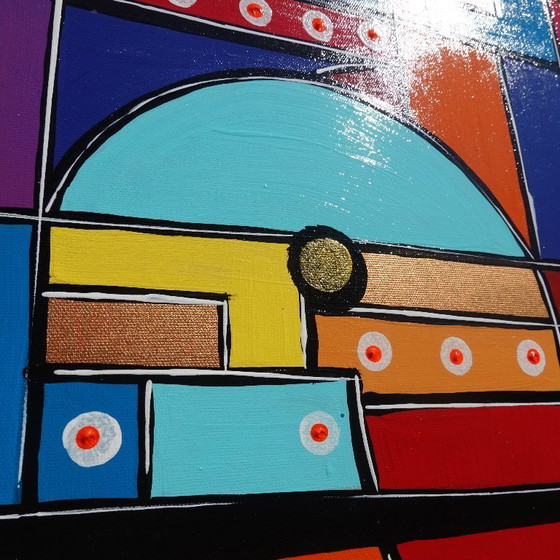 Image 1 of Cubism A1358 - abstract painting on XXL canvas